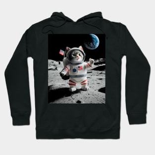 Astronaut cat on moon Hoodie